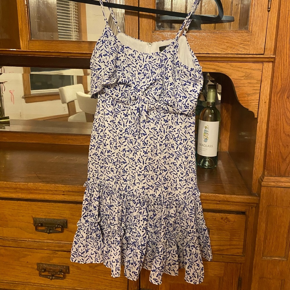Aqua Floral Ruffle Sundress